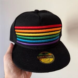 New Glory Black Rainbow Stripe Cap